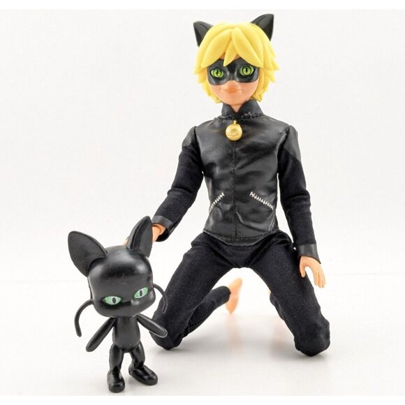 Miraculous Ladybug Cat Noir Doll 11" with Plagg Figure 3" Incomplete - Picture 1 of 16